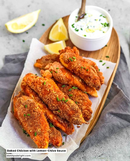 Baked Chicken with Lemon-Chive Sauce