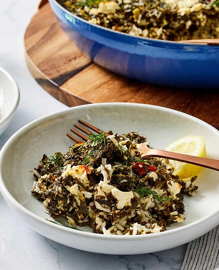 Spinach, Feta, and Rice Casserole