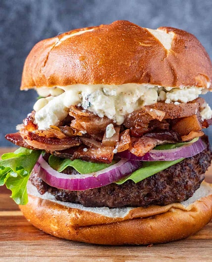 Blue Cheese Bacon Burger with Apple Chutney