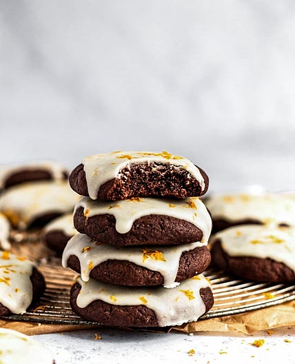 Italian Chocolate Orange Cookies with Orange Icing