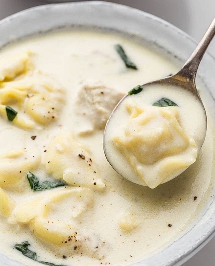 Instant Pot Chicken Alfredo Tortellini Soup