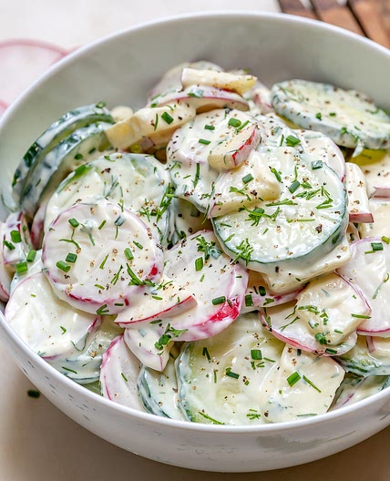 Crisp Creamy Cucumber + Apple Salad