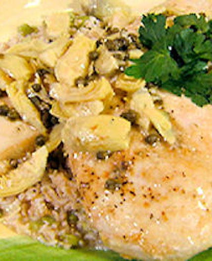 Chicken Piccata with Lemon, Capers and Artichoke Hearts
