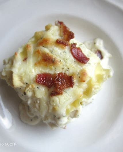 Chicken & Bacon Lasagna Roll Ups