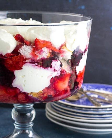 Low FODMAP Red, White & Blue Trifle