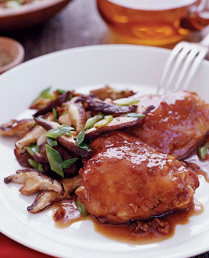 Soy-Marinated Chicken Thighs with Shiitake Mushrooms