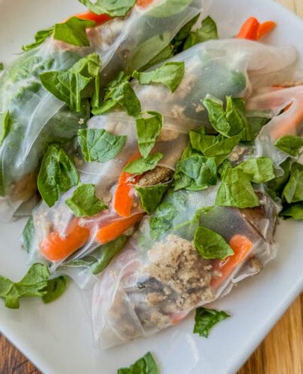 Healthy Ground Turkey Spring Rolls