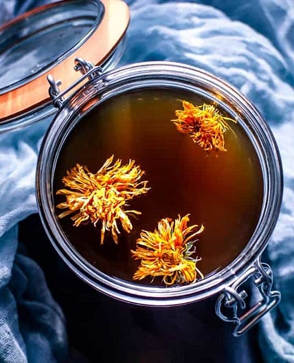 Healing Mushroom Broth with Herbs, Spices + Flowers