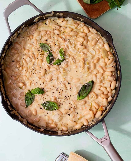Creamy White Beans with Parmesan (Cannellini Beans)