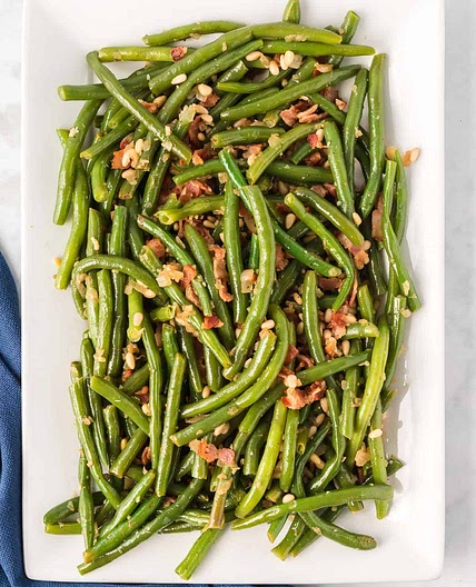 Green Beans with Bacon & Pine Nuts
