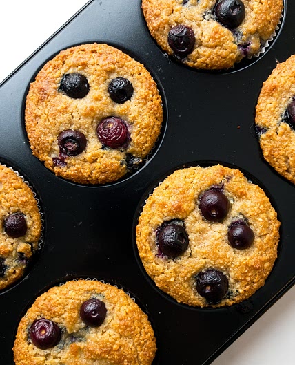 Almond Flour Blueberry Muffins