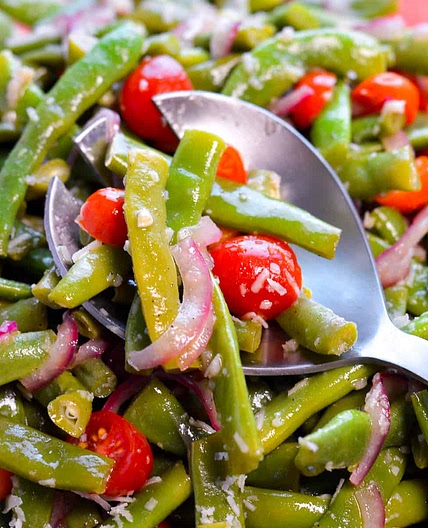 Fresh Green Bean Salad with Tomatoes (Marinated)