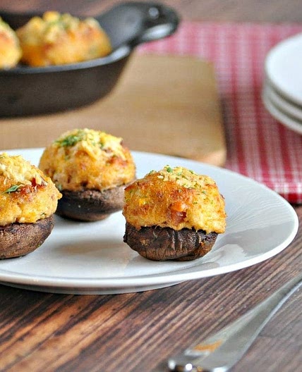 Crab Stuffed Mushrooms with Bacon