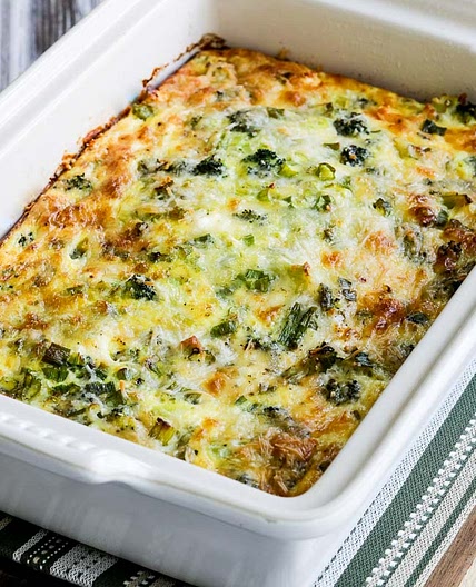 Broccoli and Three Cheese Keto Breakfast Casserole
