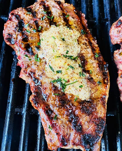 Steak with Smoked Garlic Butter