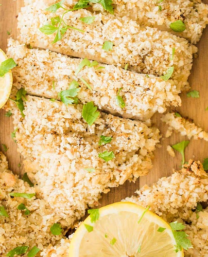 Breaded Lemon Pepper Chicken in the Oven