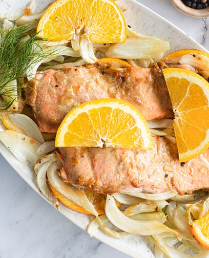 Orange Marmalade Salmon With Roasted Fennel Recipe