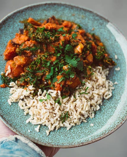Kohlrabi and Kale Masala With Brown Basmati