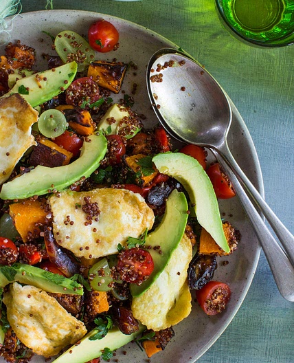 Avocado, Pumpkin and Haloumi Quinoa Salad