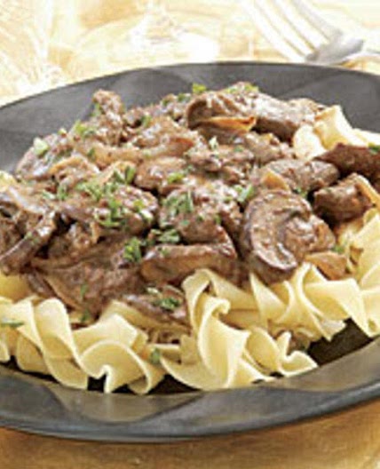 Beef Tenderloin Stroganoff with Cremini Mushrooms