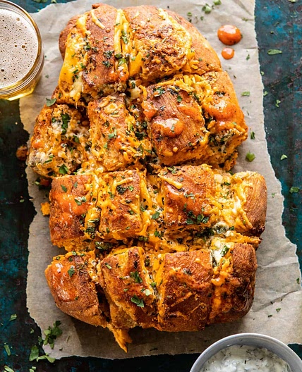 Buffalo Ranch Chicken Pull Apart Bread