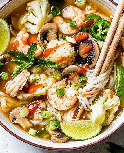 Shrimp Pho with Vegetables
