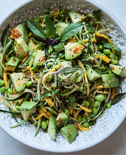Cold Veg Mango Noodles with Spicy Sesame Citrus Dressing