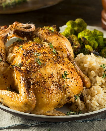 Stuffed Sweet and Sour Cornish Game Hens