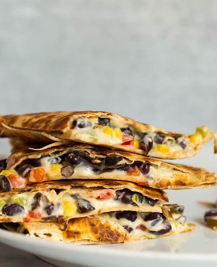 Cheesy Vegan Quesadillas (Oil-free!)
