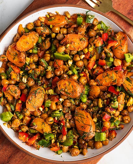 Baked Carrot and Chickpea Salad