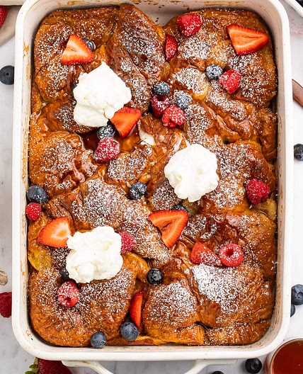 The BEST Croissant French Toast Casserole