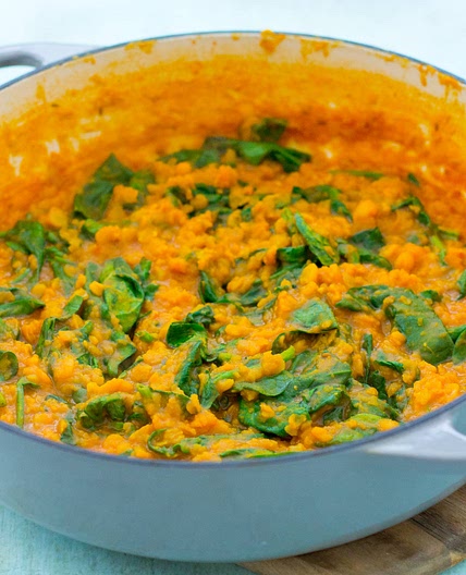 Easy Yellow Split Pea and Spinach Dhal (Vegan)