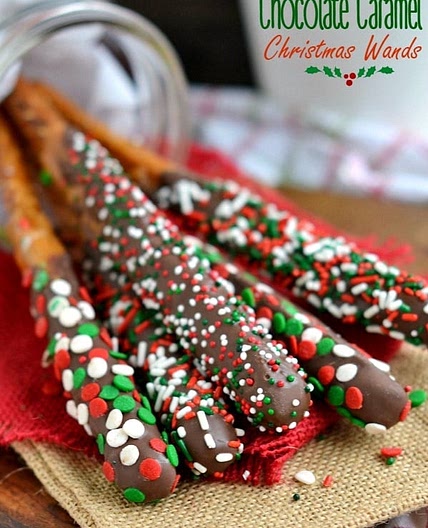 Chocolate Caramel Christmas Wands