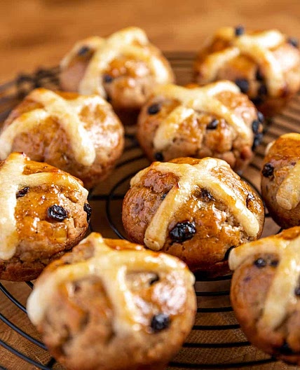 Hot Cross Buns (gluten-free, dairy-free, egg-free, vegan)