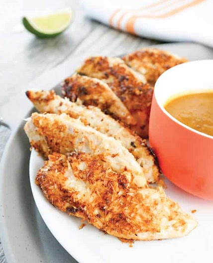 Coconut-Crusted Chicken Tenders with Pineapple Dipping Sauce