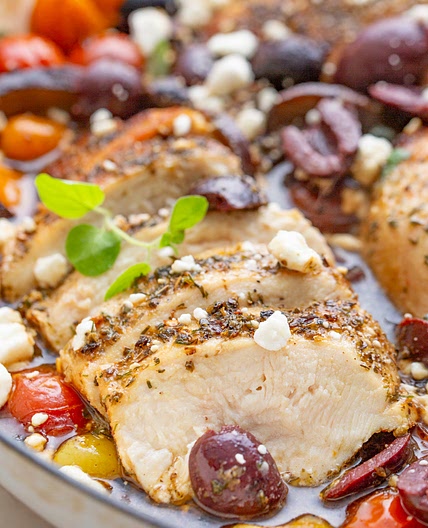 Greek Chicken Skillet with olives