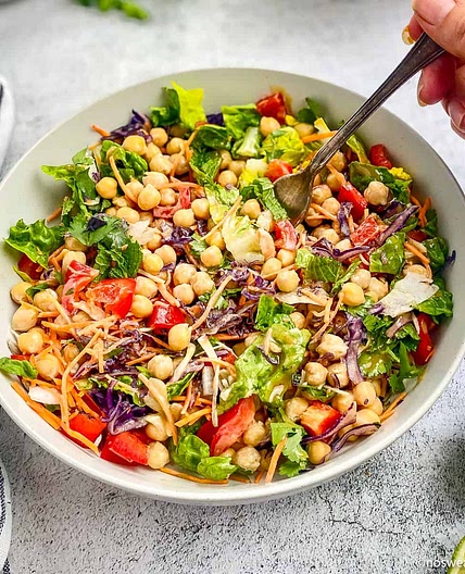 Rainbow Chickea Salad (Vegan + Oil Free)