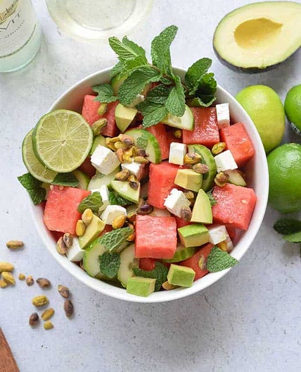 Watermelon and Cucumber Salad