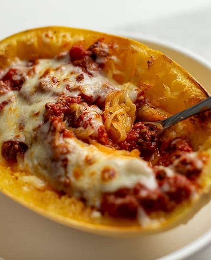 Italian Stuffed Spaghetti Squash Boats (Keto Friendly Recipe)