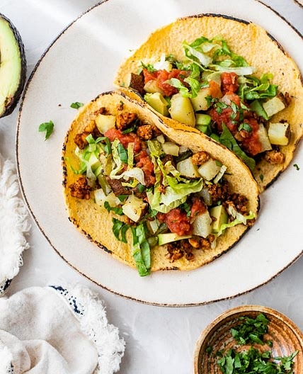 Tofu Tacos with Potatoes and Jalapeños