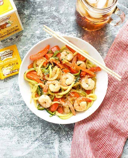 Garlic Shrimp with Zucchini Noodles
