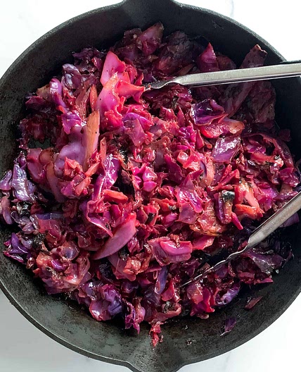 Simply Pan Roasted Red Cabbage