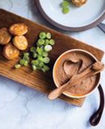 Chicken Liver Pâté with Blini and Pickled Grapes