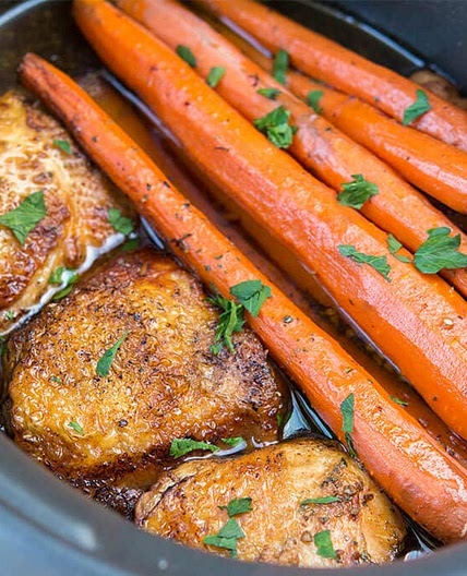 Slow Cooker Balsamic Chicken with Carrots