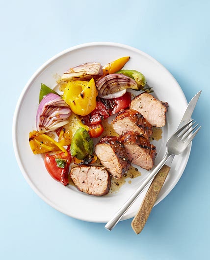 Apricot Grilled Pork Tenderloin and Peppers
