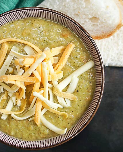 Healthy Broccoli Cheddar Soup With White Beans