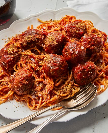 5-ingredient spaghetti meatballs