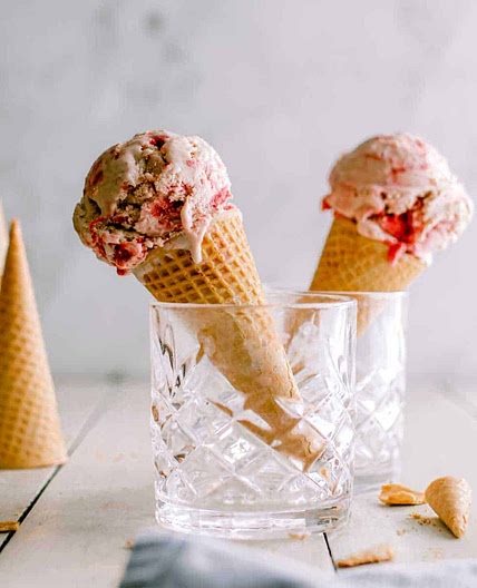Strawberry Mint Ice Cream