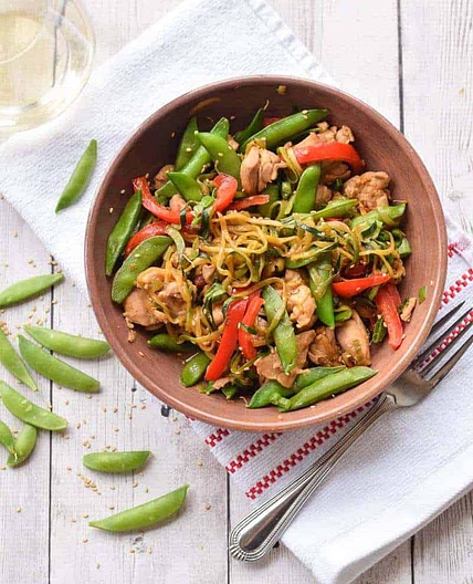 Zucchini Noodle Stir Fry with Chicken