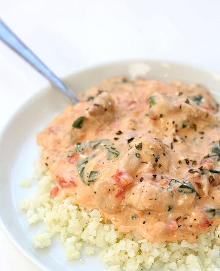 Slow Cooker Creamy Tomato Spinach Chicken